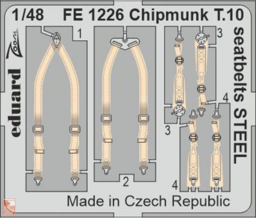 Eduard Accessories 1:48 Chipmunk T.10 seatbelts STEEL for AIRFIX