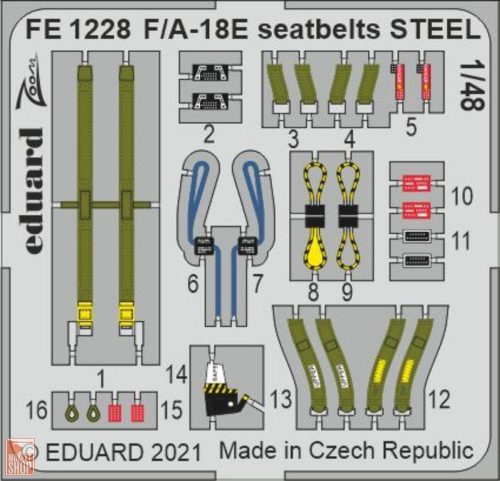 Eduard Accessories 1:48 F/A-18E seatbelts STEEL for HOBBY BOSS