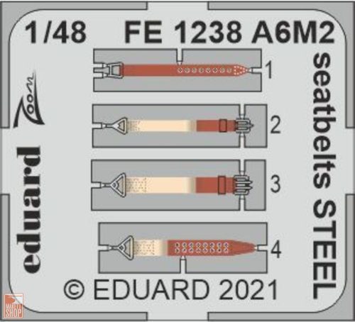 Eduard Accessories 1:48 A6M2 seatbelts STEEL, for EDUARD