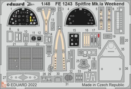 Eduard Accessories 1:48 Spitfire Mk.Ia Weekend for EDUARD