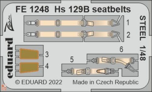 Eduard Accessories 1:48 Hs 129B seatbelts STEEL for HOBBY 2000/HASEGAWA