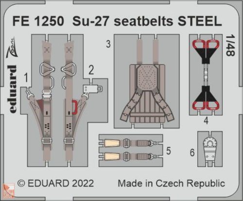 Eduard Accessories 1:48 Su-27 seatbelts STEEL for GREAT WALL HOBBY