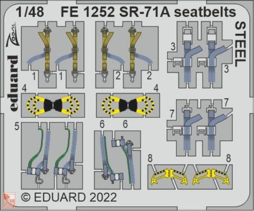 Eduard Accessories 1:48 SR-71A seatbelts STEEL for REVELL