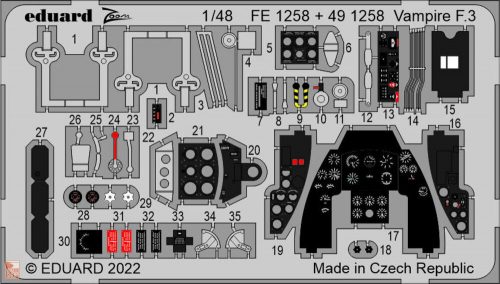 Eduard Accessories 1:48 Vampire F.3 for AIRFIX