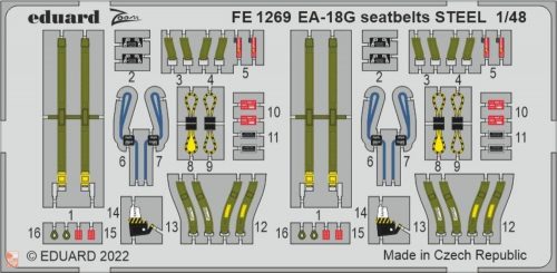 Eduard Accessories 1:48 EA-18G seatbelts STEEL 1/48