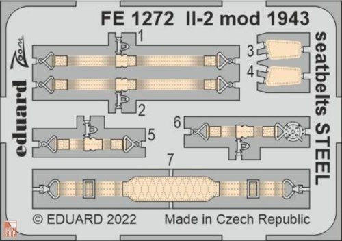 Eduard Accessories 1:48 Il-2 mod. 1943 seatbelts STEEL 1/48