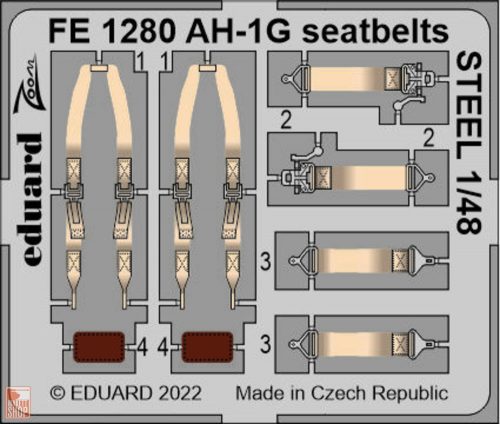 Eduard Accessories 1:48 AH-1G seatbellts STEEL 1/48