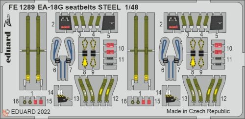 Eduard Accessories 1:48 EA-18G seatbelts STEEL