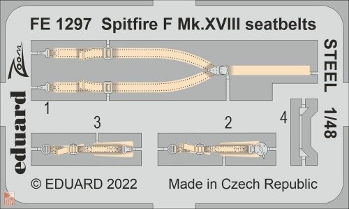 Eduard Accessories 1:48 Spitfire F Mk.XVIII seatbelts STEEL