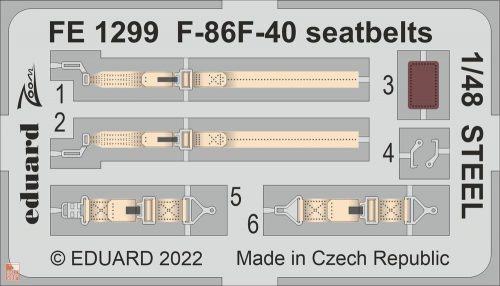 Eduard Accessories 1:48 F-86F-40 seatbelts STEEL