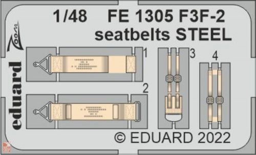 Eduard Accessories 1:48 F3F-2 seatbelts STEEL for ACADEMY