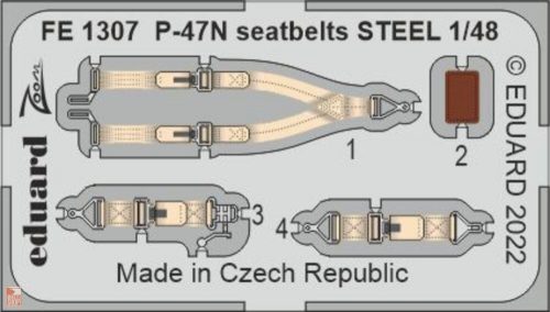 Eduard Accessories 1:48 P-47N seatbelts STEEL for ACADEMY