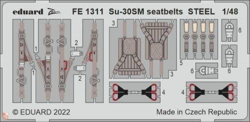 Eduard Accessories 1:48 Su-30SM seatbelts STEEL for GREAT WALL HOBY