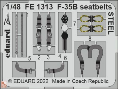 Eduard Accessories 1:48 F-35B seatbelts STEEL for ITALERI