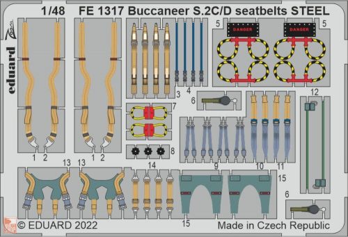 Eduard Accessories 1:48 Buccaneer S.2C/D seatbelts STEEL for AIRFIX