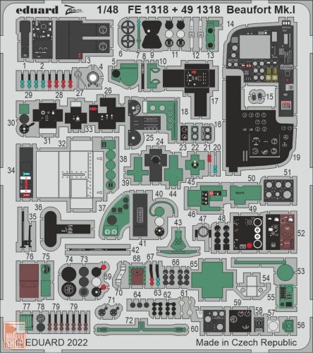 Eduard Accessories 1:48 Beaufort Mk.I for ICM