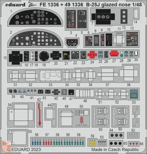 Eduard Accessories 1:48 B-25J glazed nose 1/48 HKM