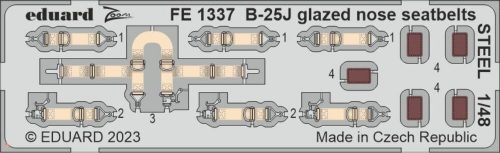 Eduard Accessories 1:48 B-25J glazed nose seatbelts STEEL 1/48 HKM