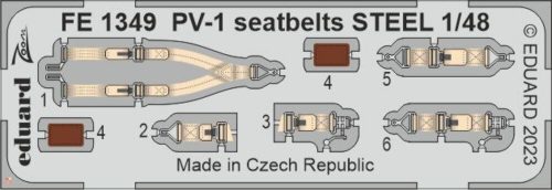 Eduard Accessories 1:49 PV-1 seatbelts STEEL 48 ACADEMY