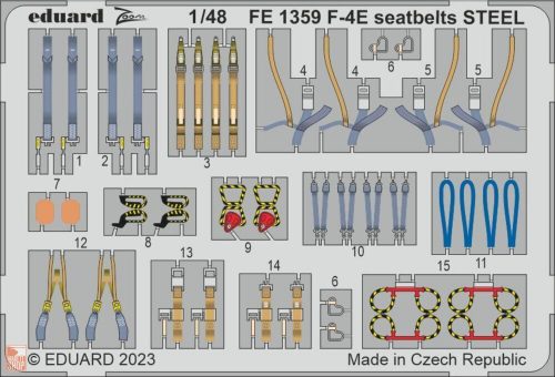 Eduard Accessories 1:48 F-4E seatbelts STEEL 1/48 MENG