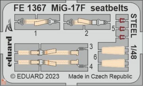 Eduard Accessories 1:48 MiG-17F seatbelts STEEL 1/48 AMMO