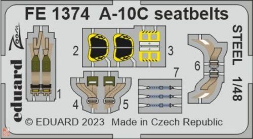 Eduard Accessories 1:48 A-10C seatbelts STEEL 1/48 ACADEMY