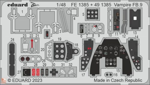 Eduard Accessories 1:48 Vampire FB.9 1/48 AIRFIX