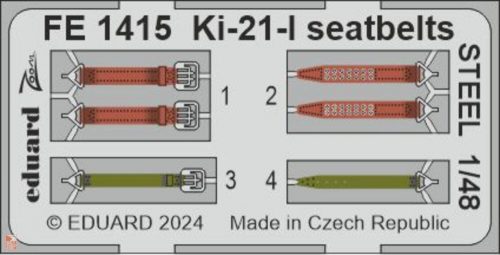 Eduard Accessories 1:48 Ki-21-I seatbelts STEEL 1/48 ICM