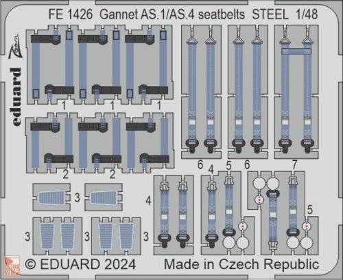 Eduard Accessories 1:48 Gannet AS.1/AS.4 seatbelts STEEL 1/48 AIRFIX