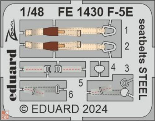 Eduard Accessories 1:48 F-5E seatbelts STEEL 1/48 AFV CLUB / EDUARD