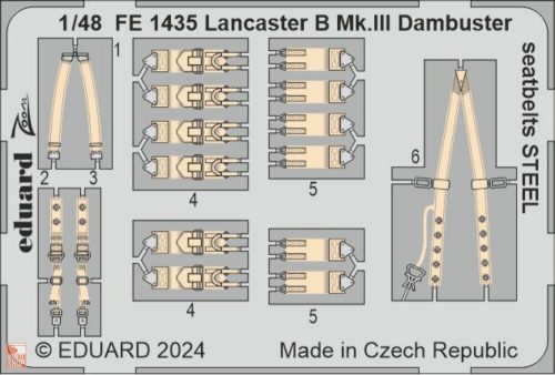 Eduard Accessories 1:48 Lancaster B Mk.III Dambuster seatbelts STEEL 1/48 HKM