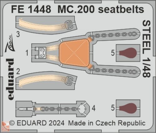 Eduard Accessories 1:48 MC.200 seatbelts STEEL  ITALERI