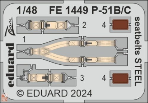 Eduard Accessories 1:48 P-51B/C seatbelts STEEL  EDUARD