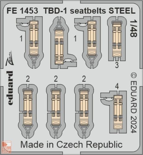 Eduard Accessories 1:48 TBD-1 seatbelts STEEL  HOBBY BOSS