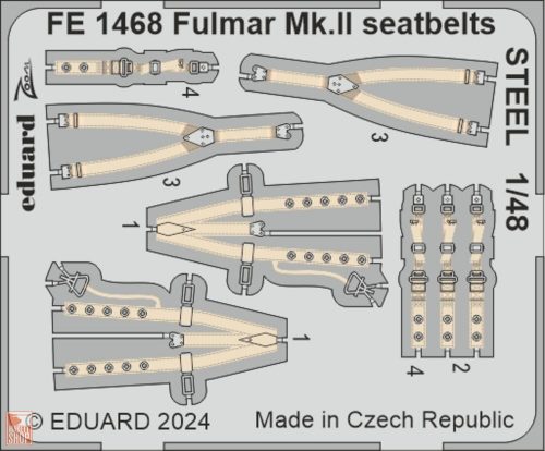 Eduard Accessories 1:48 Fulmar Mk.II seatbelts STEEL