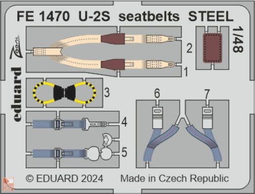 Eduard Accessories 1:48 U-2S seatbelts STEEL