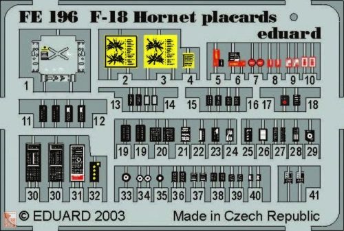 Eduard Accessories 1:48 F-18 Hornet placards