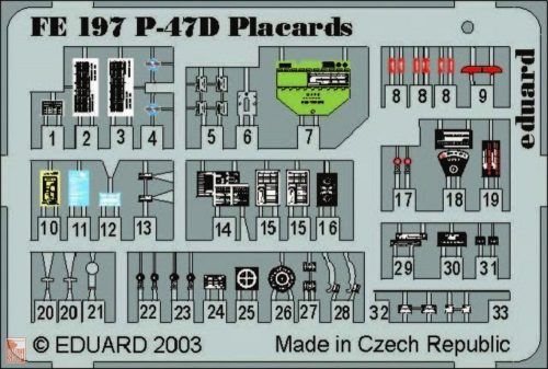 Eduard Accessories 1:48 P-47D Thunderbolt Placards