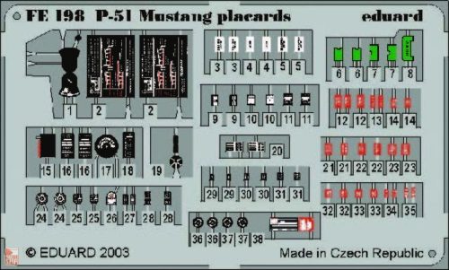 Eduard Accessories 1:48 P-51 Mustang placards