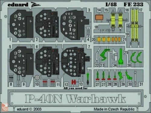 Eduard Accessories 1:48 P-40N Warhawk