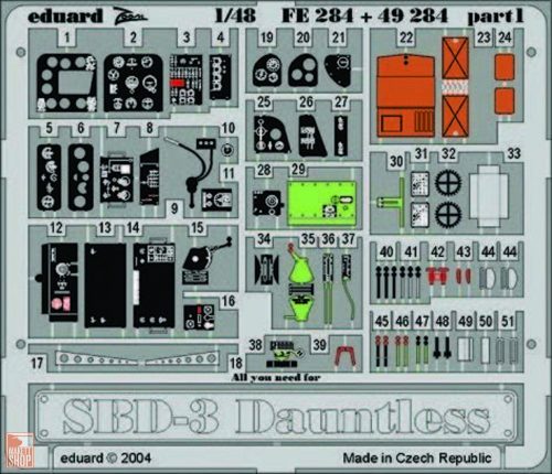 Eduard Accessories 1:48 SBD-3 Dauntless