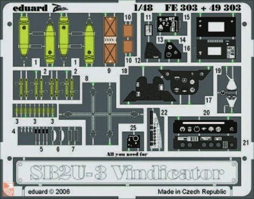 Eduard Accessories 1:48 SB2U-3 Vindicator für Accurate Miniatures Bausatz