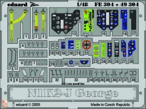 Eduard Accessories 1:48 N1K2-J George für Hasegawa Bausatz