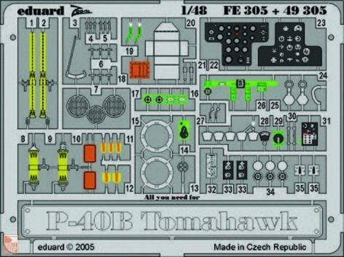 Eduard Accessories 1:48 P-40B Tomahawk