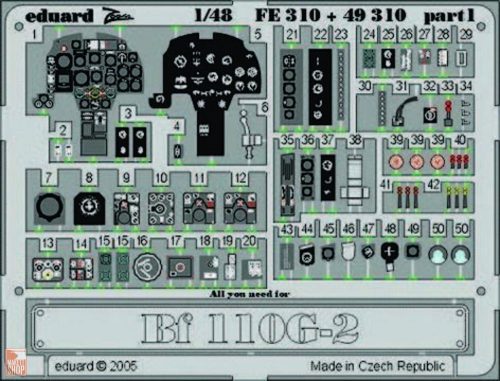 Eduard Accessories 1:48 Bf 110G-2 für Revell/Monogram