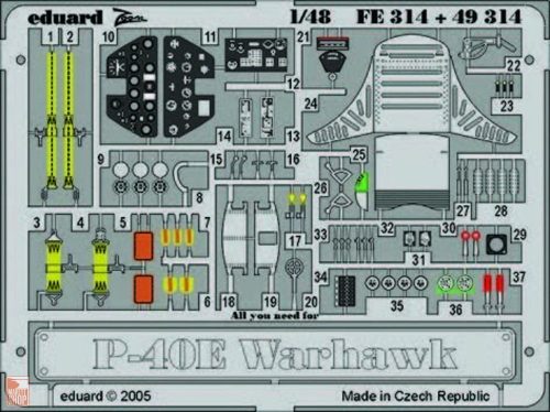 Eduard Accessories 1:48 P-40E Warhawk