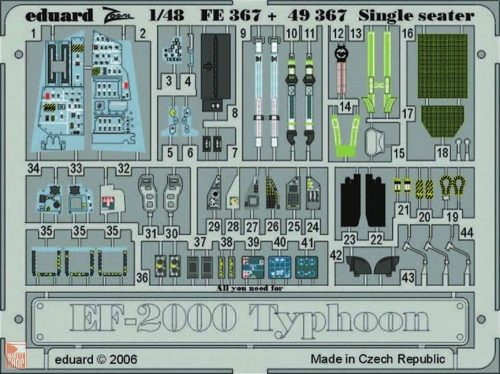 Eduard Accessories 1:48 EF-2000 Typhoon Single Seater Für Revell Bausatz