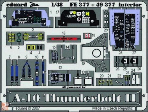 Eduard Accessories 1:48 A-10 Thunderbolt II interior Für Italeri Bausatz