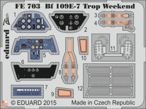 Eduard Accessories 1:48 Bf 109E-7 Trop Weekend for Eduard