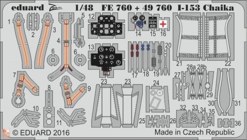 Eduard Accessories 1:48 I-153 Chaika for ICM